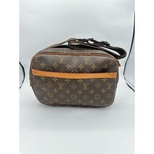 Louis Vuitton Reporter Shoulder Bag Brown Canvas